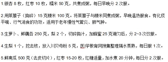 有沒有針對老年性肺氣腫的飲食療法？