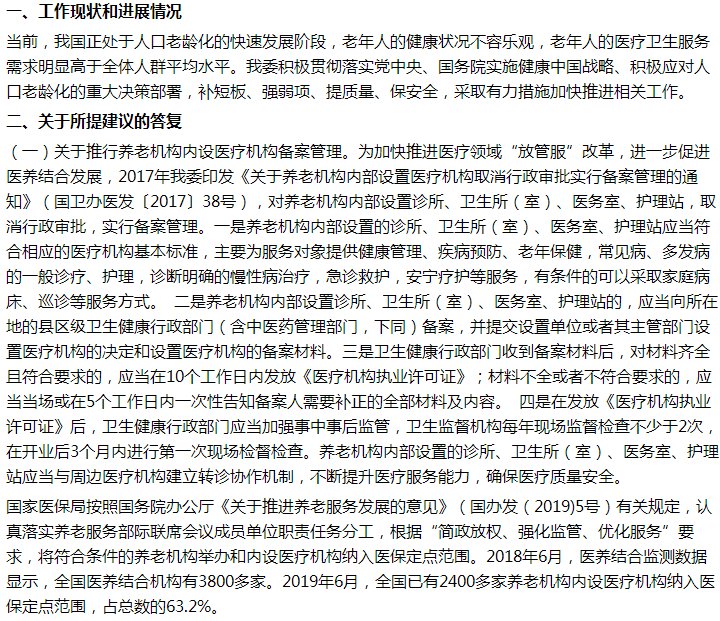 國(guó)家關(guān)于加快老年病醫(yī)院建設(shè)，鼓勵(lì)二級(jí)醫(yī)院轉(zhuǎn)型相關(guān)提議