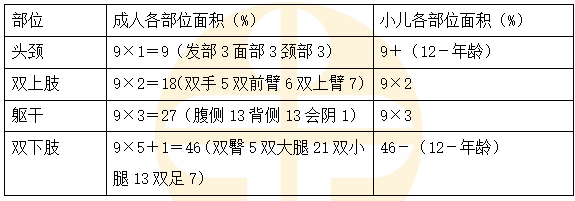 小兒與成人燒傷面積的劃分有什么區(qū)別？